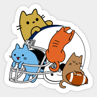 Cats playing American football helmet Sticker